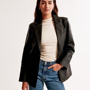 Abercrombie Vegan Leather Blazer